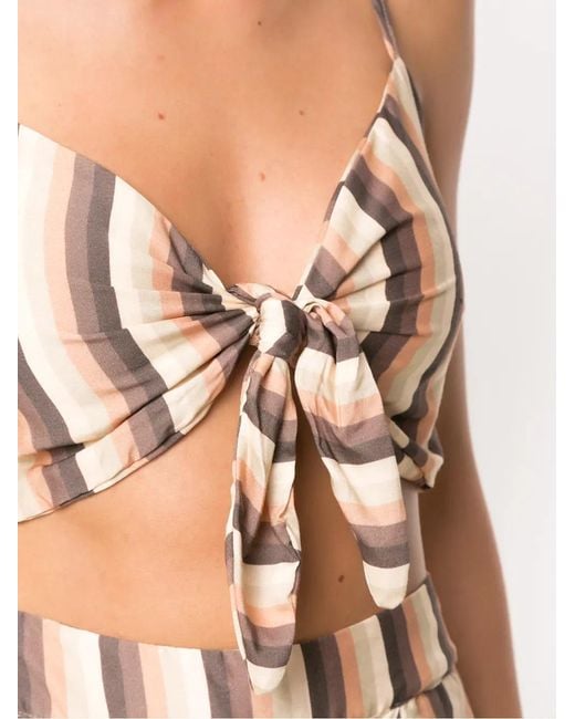 Amir Slama Natural Striped Cropped Top