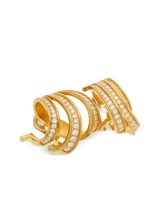 Ferragamo Metallic Golden Metal Earrings