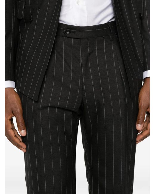 Tagliatore Black Double-Breasted Suit for men