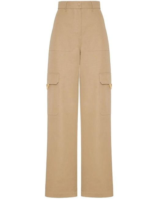 Valentino Garavani Natural Canvas Cargo Trousers