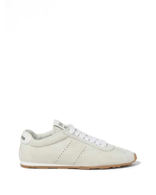 Miu Miu White Leather Sneakers