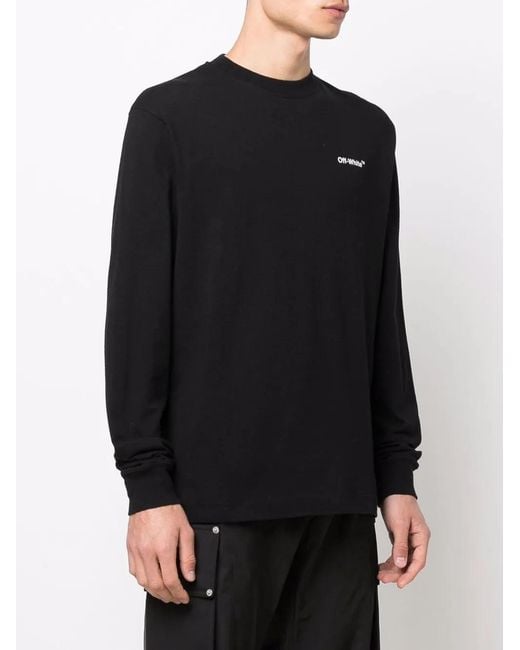Off-White c/o Virgil Abloh Black Caravaggio Arrow Print Long-Sleeve T-Shirt for men