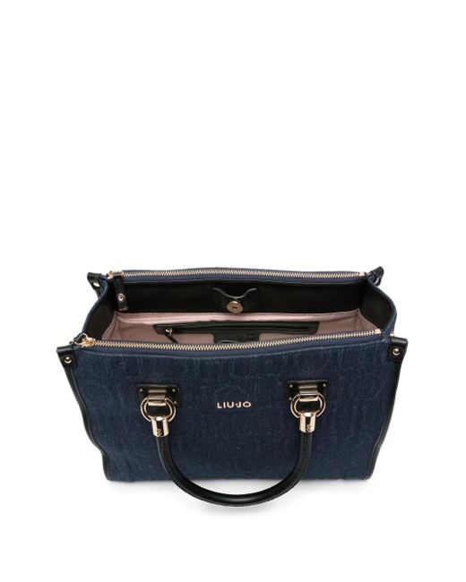 Liu Jo Blue Logo-Detail Tote Bag
