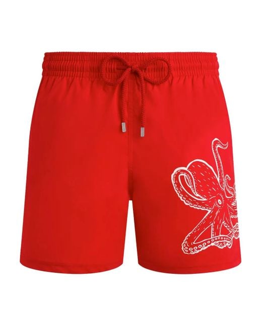 Vilebrequin Red Drawstring Swim Shorts for men