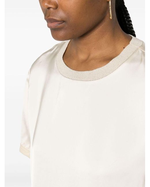 T-shirt con rifinitura di perline di Fabiana Filippi in White