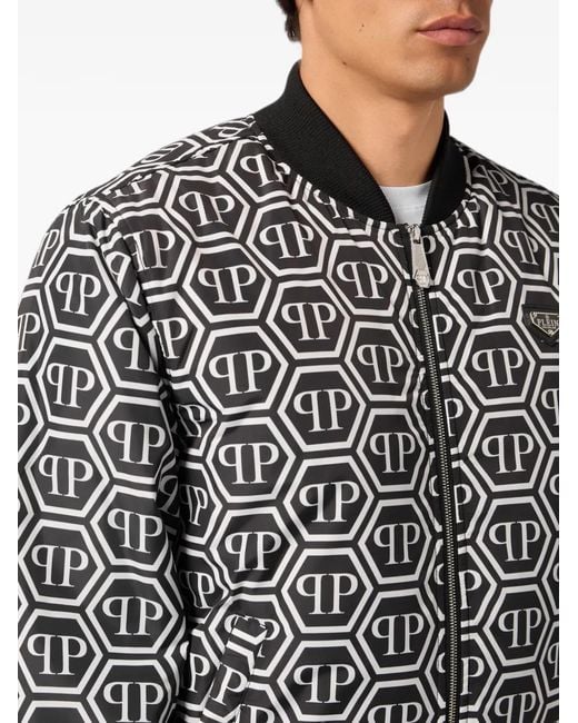 Philipp Plein Bomberjack Met Monogram in het Black voor heren