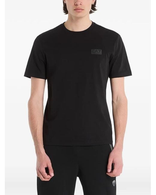 EA7 Black T-Shirt À Patch Logo for men