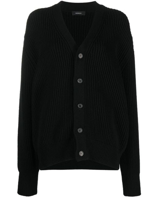 Wardrobe NYC Oversized Ribbedknit Cardigan in Black Lyst