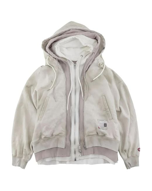 Maison Mihara Yasuhiro Gray Layered Hooded Jacket for men