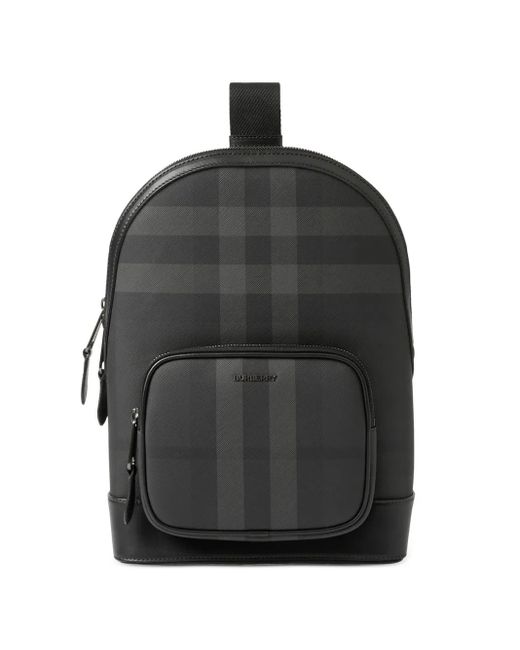 Burberry Black Check Sling Bag for men
