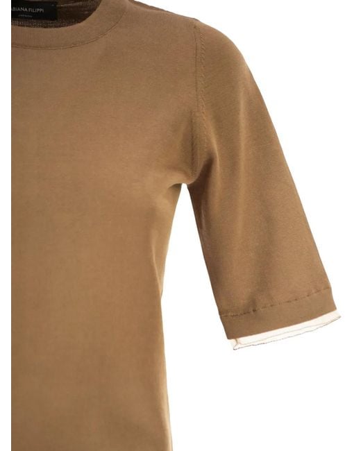 Fabiana Filippi Natural Short-Sleeve Crew-Neck T-Shirt