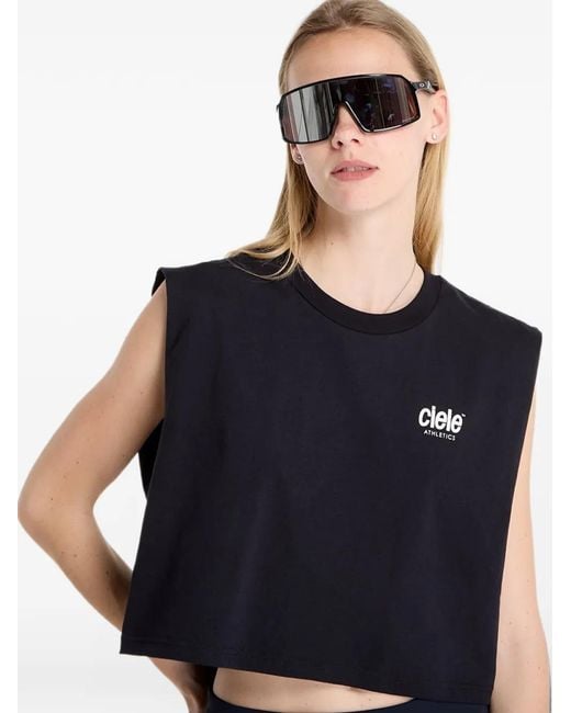 Ciele Athletics Blue Logo-Print Cropped Tank Top
