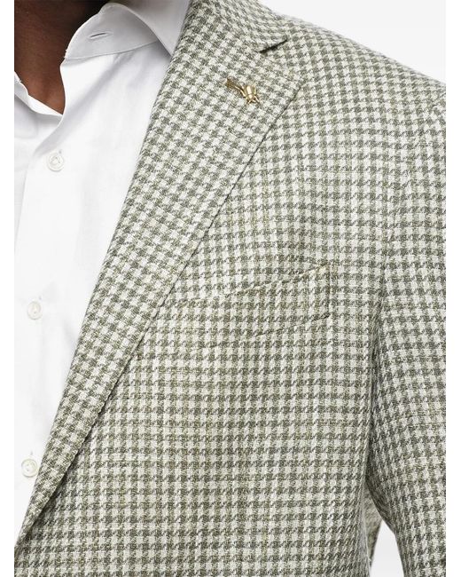 Corneliani Gray Houndstooth Single-Breasted Blazer for men