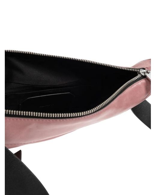 AllSaints Pink Luna Zip Lambskin Shoulder Bag