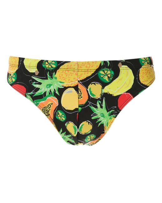 Amir Slama Yellow Frutas Print Trunks for men