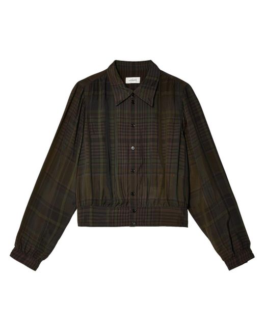 Lemaire Black Checked Cropped Shirt