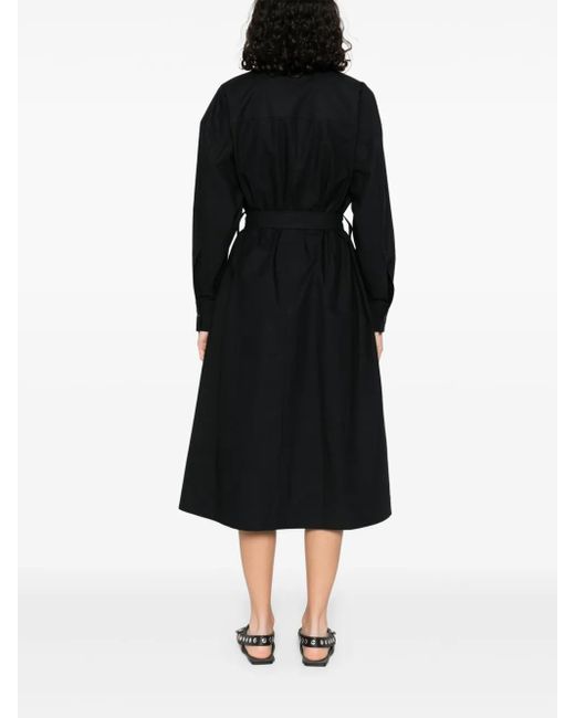 Jil Sander Black Cotton Midi Dress