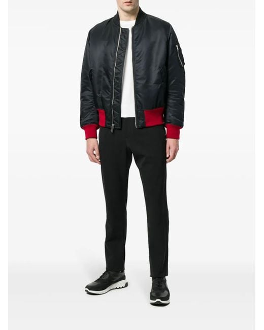 Calvin Klein Black Contrast-Panel Bomber Jacket for men