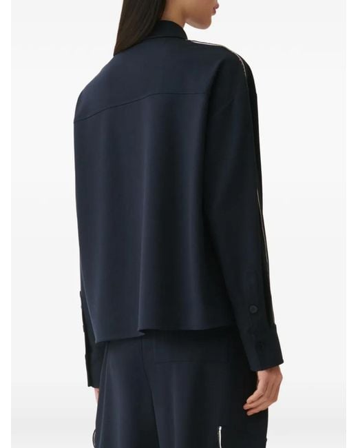 Fabiana Filippi Blue Bead-Embellished Drop-Shoulder Jacket