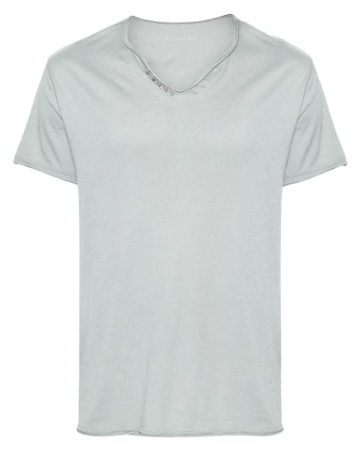 Zadig & Voltaire Gray Monastir Organic Cotton T-shirt for men
