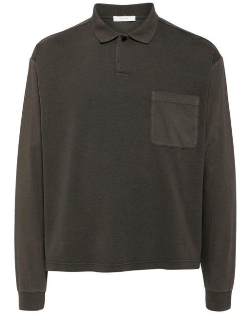 The Row Black Joyce Cotton Polo Shirt for men