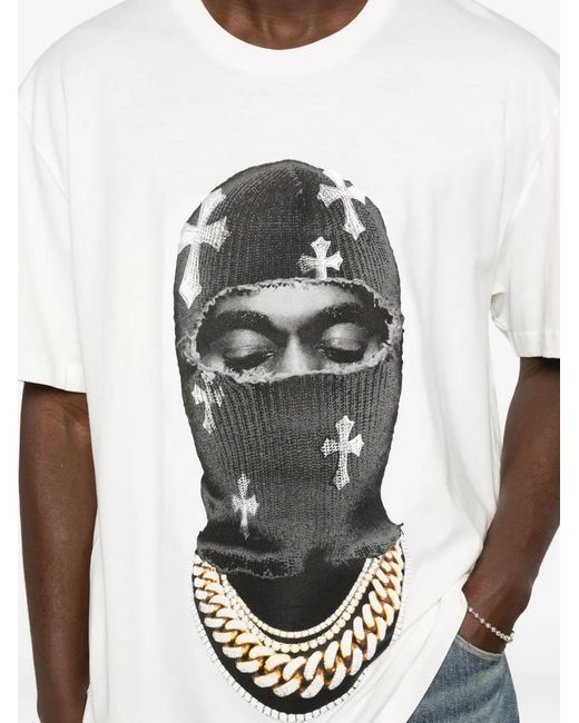 Ih Nom Uh Nit White Mask Crosses-Print T-Shirt for men