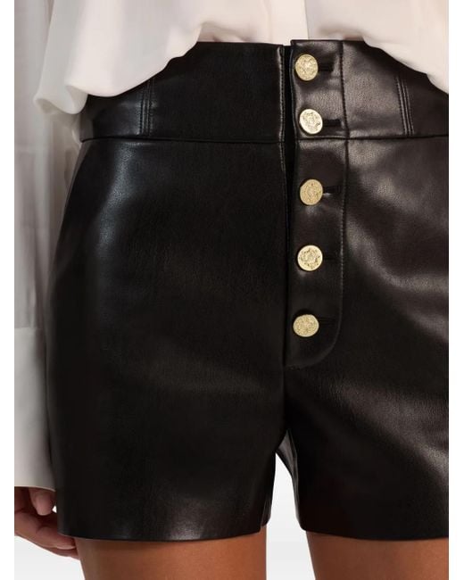 Alice + Olivia Black Baylor Faux Leather Shorts