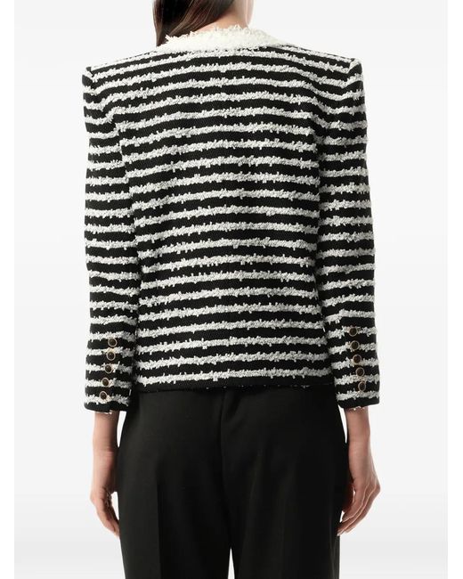 Balmain Black Striped Tweed Jacket