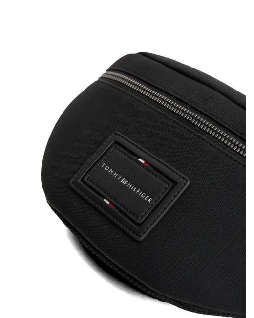 Tommy Hilfiger Black Logo-Patch Belt Bag for men