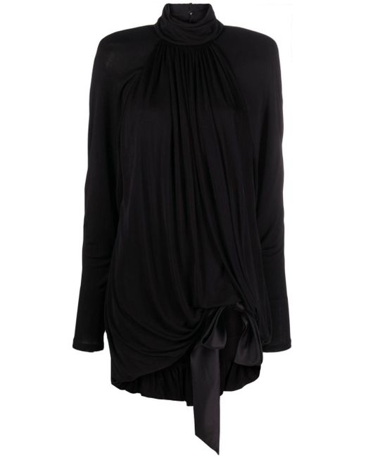 Saint Laurent Mini-jurk Met Hoge Hals in het Black