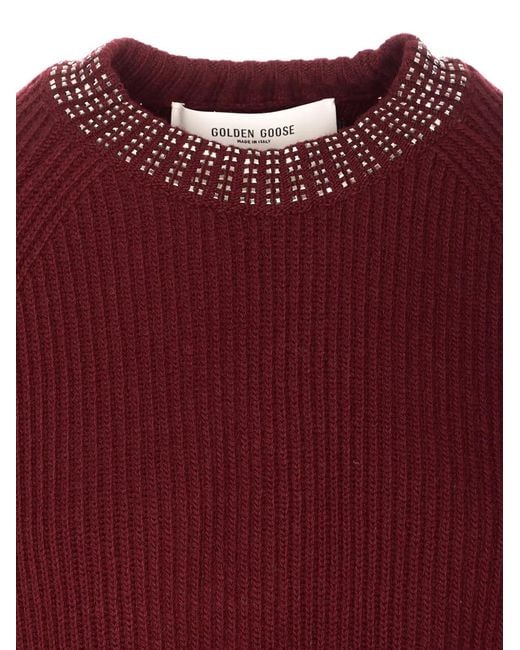 Golden Goose Deluxe Brand Red Crew-Neck Sweater