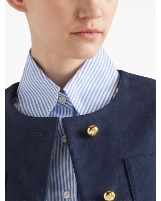 Prada Blue Wool Blazer For