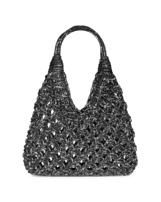 HIBOURAMA Black Vannifique Crystal-Embellished Tote Bag