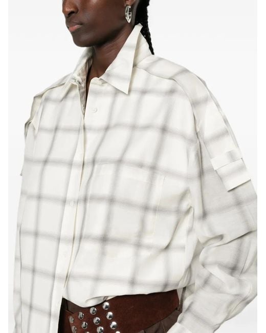 IRO White Check-Pattern Button-Down Shirt