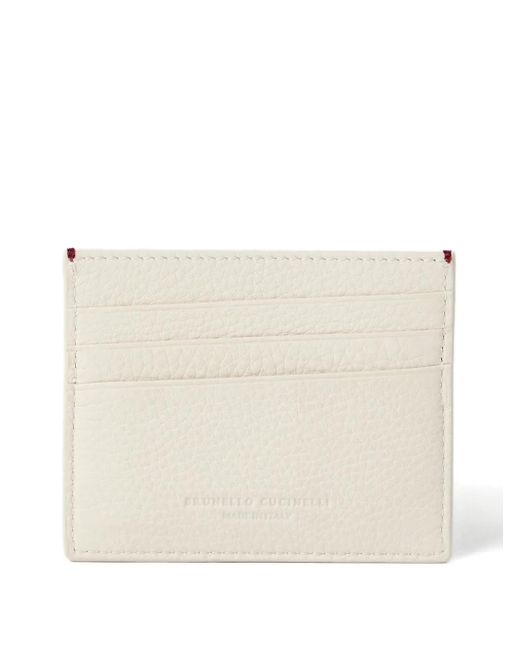 Brunello Cucinelli Natural Logo-Debossed Cardholder for men