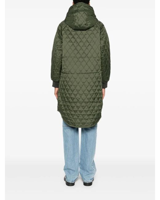 Cappotto Trapuntato Con Cappuccio di Barbour in Green