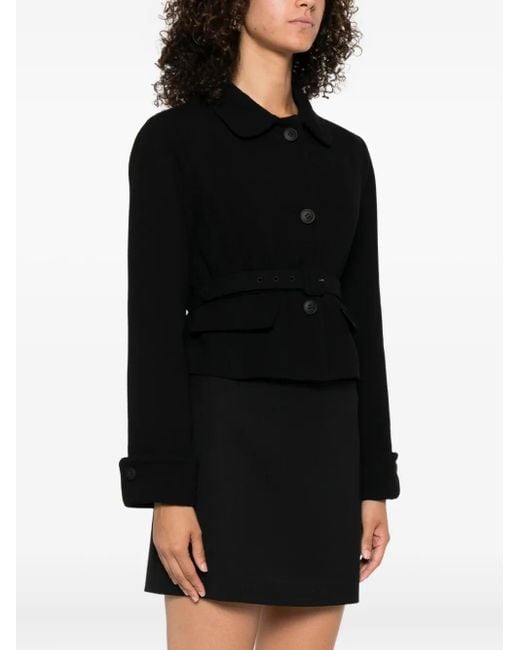 P.A.R.O.S.H. Black Peter Pan-Collar Button-Up Jacket
