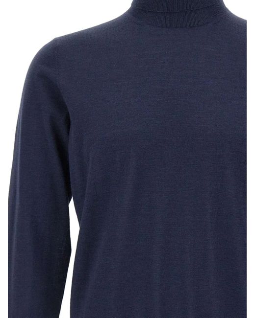 FILIPPO DE LAURENTIIS Blue High-Neck Sweater for men