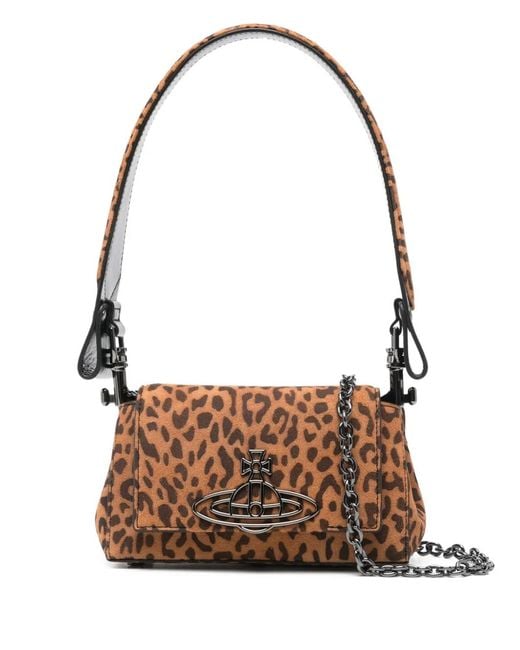 Vivienne Westwood Linda Orb-Embellished Leopard-Print Tote Bag in