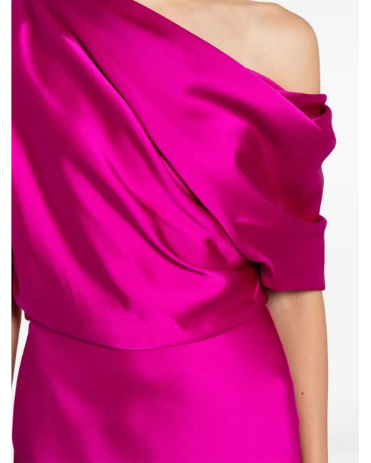 Abito Da Sera Drappeggiato Con Spalle Scoperte di Amsale in Pink
