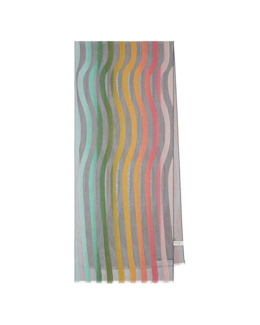 Paul Smith Gray Écharpe Swirl À Rayures