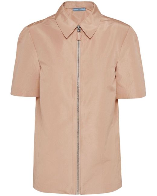 Prada Natural Short-sleeved Faille Shirt