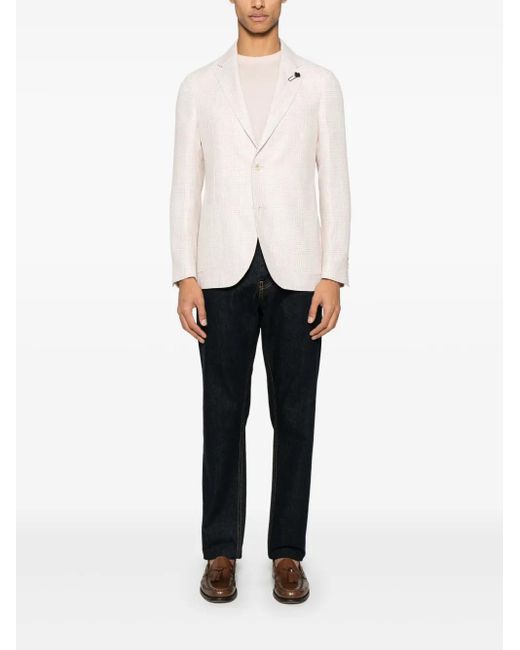 Lardini White Checked Blazer for men