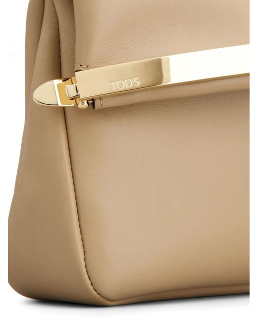 Tod's レザー クラッチバッグ Natural