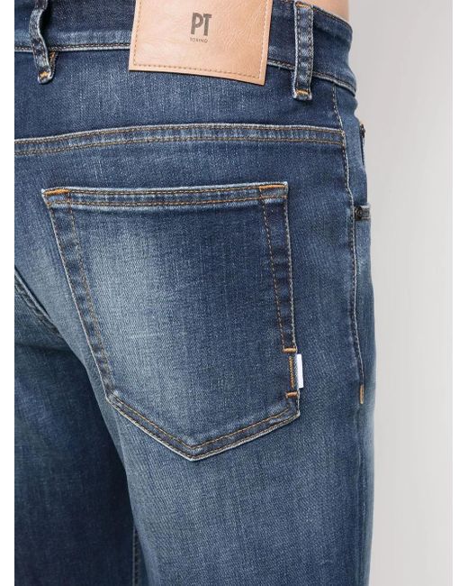 PT Torino Blue Mid-Rise Slim-Fit Jeans for men