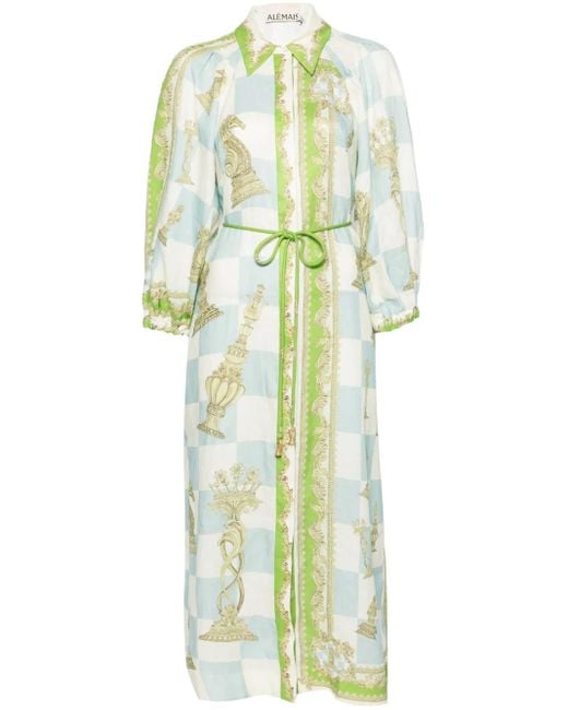 ALÉMAIS Checkmate シャツドレス Green