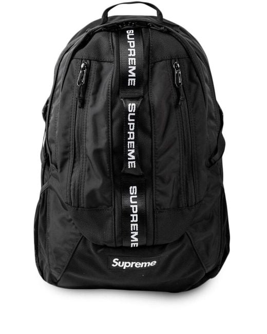 Supreme Black Logo Strap Backpack