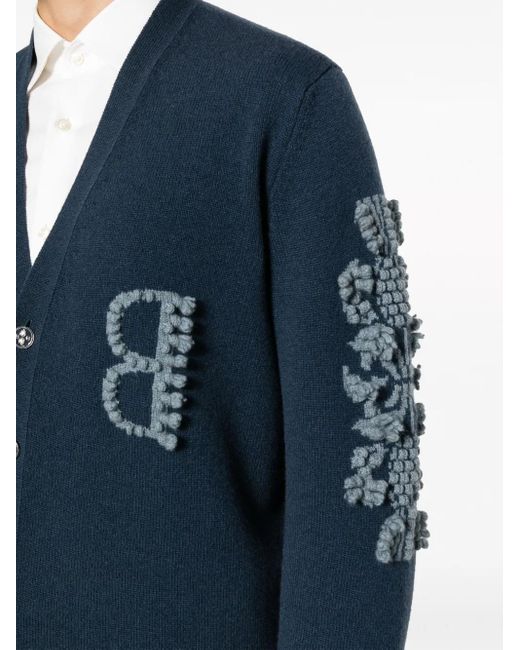 Barrie Blue 3D-Knit Cashmere Cardigan for men