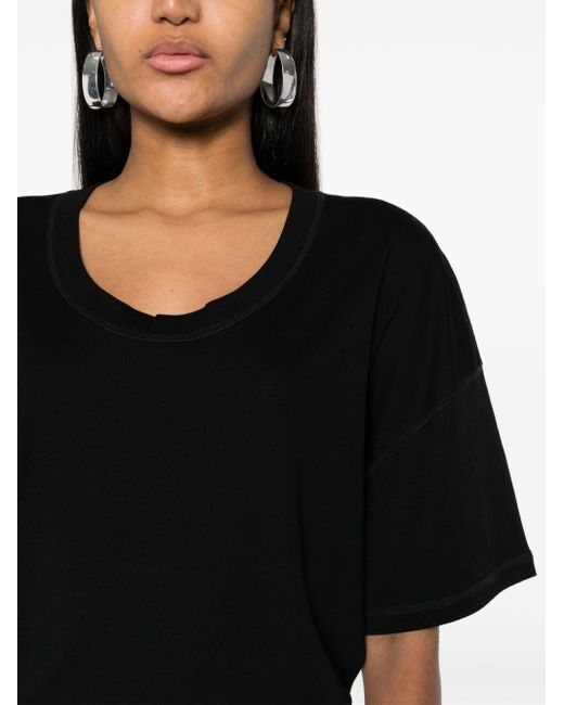 Lemaire Black Drop-Shoulder Cotton T-Shirt