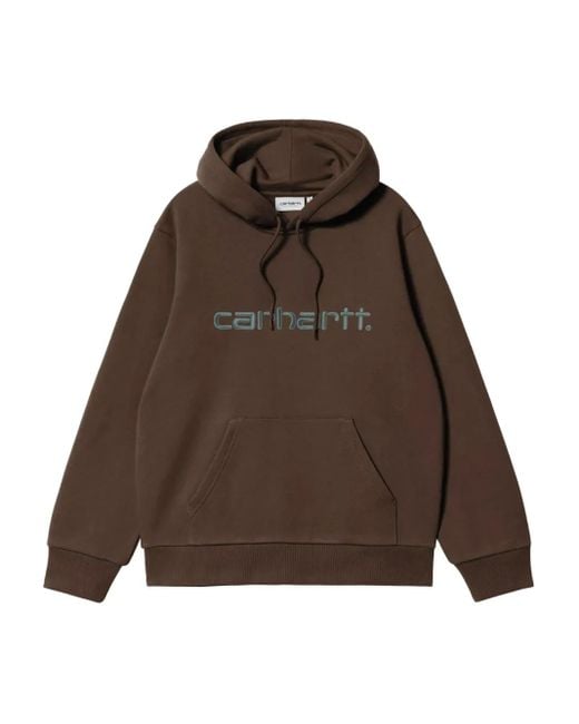Carhartt Hoodie Met Geborduurd Logo in het Brown voor heren
